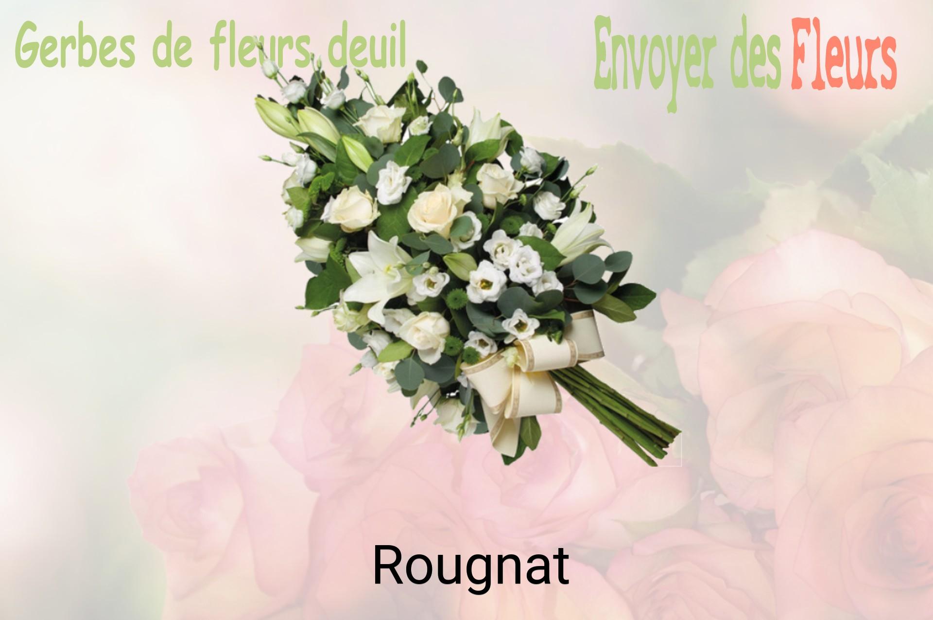 Gerbe de fleurs de deuil livrée à Rougnat